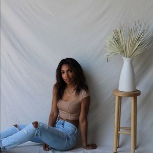 Ella Contrast Seam Crop Top